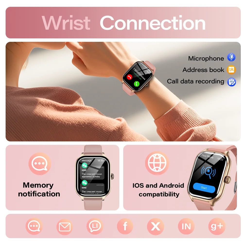 LAXASFIT 2025 New Smart Watch Bluetooth Call Message Reminder 24 Hour Health Monitoring Smart Watch Gift for Men and Women - BuzzMart