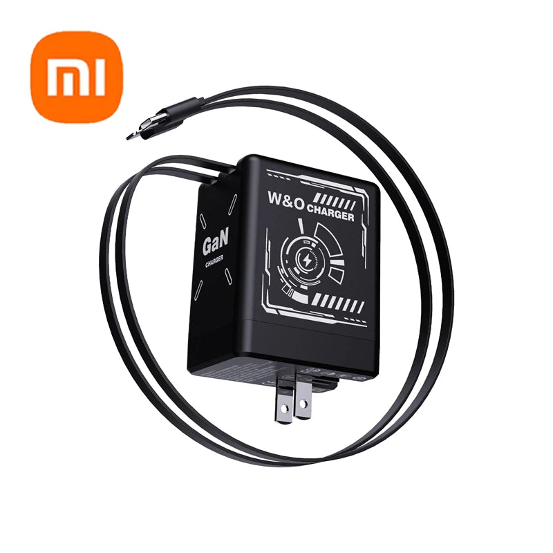 Sleek 120W GaN Charger with Retractable Cables – Fast! - BuzzMart