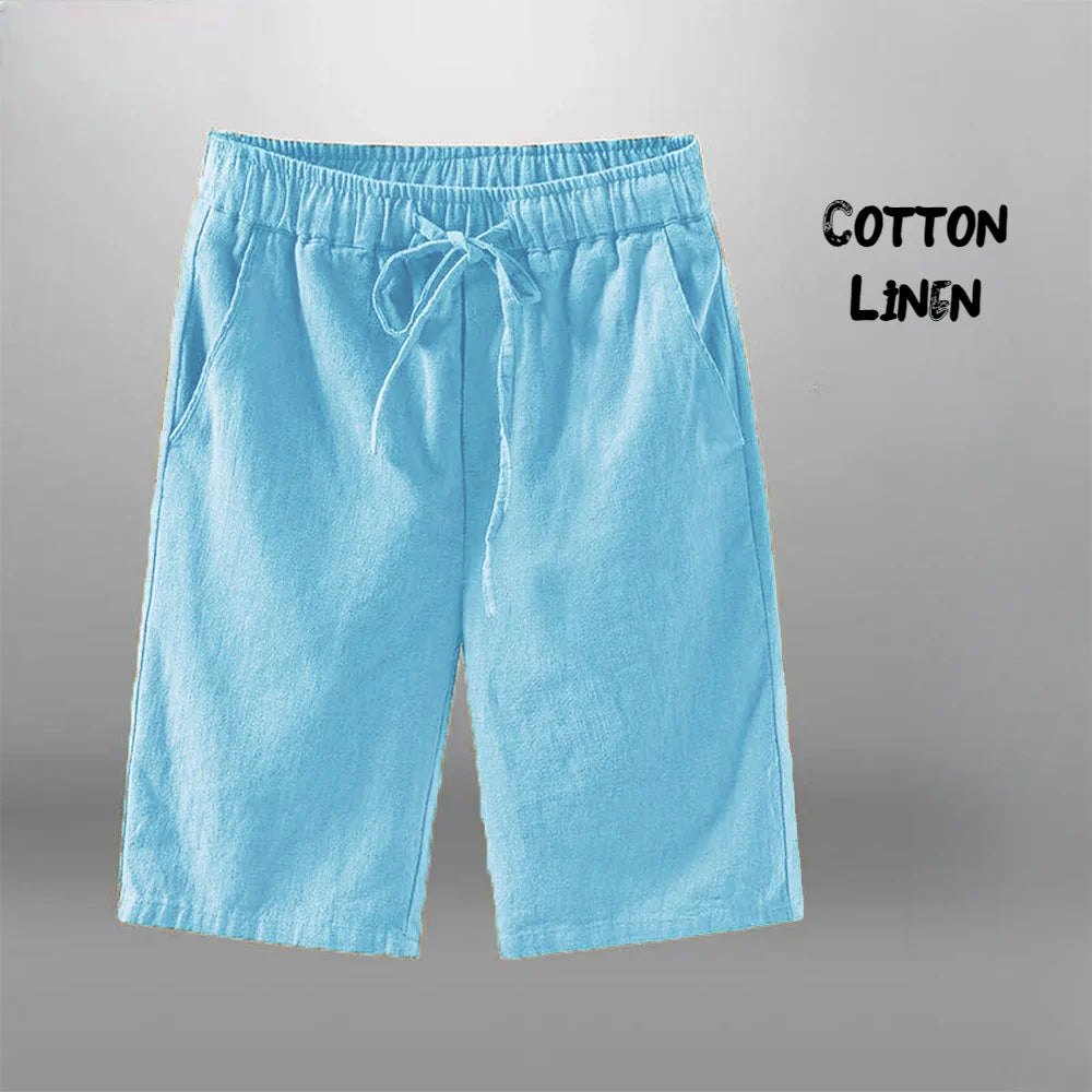 Men’s Cotton Linen Casual Shorts – Breathable Beach, Gym & Basketball - BuzzMart