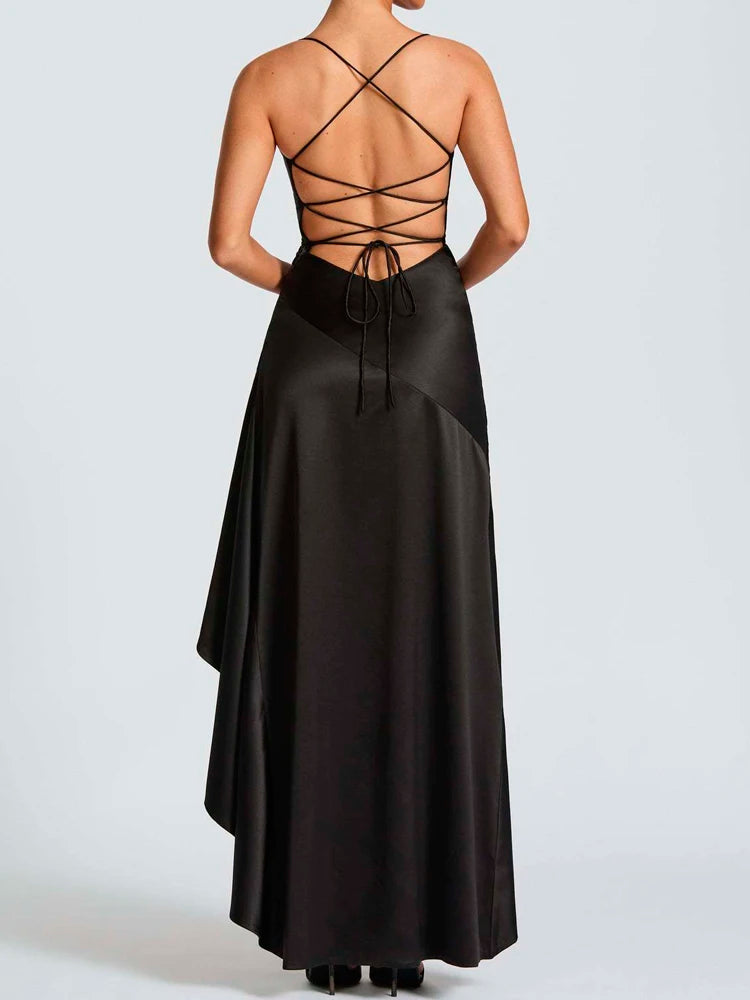Sexy Backless Ruffle Maxi Dress – Elegant Summer Party Look - BuzzMart