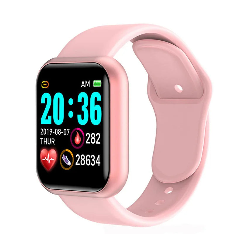 Y68 Smart Watch Men Women Heart Rate Oxygen Blood Pressure Monitoring Multi-Function Sleep Monitoring Smartwatch for Ios Android - BuzzMart