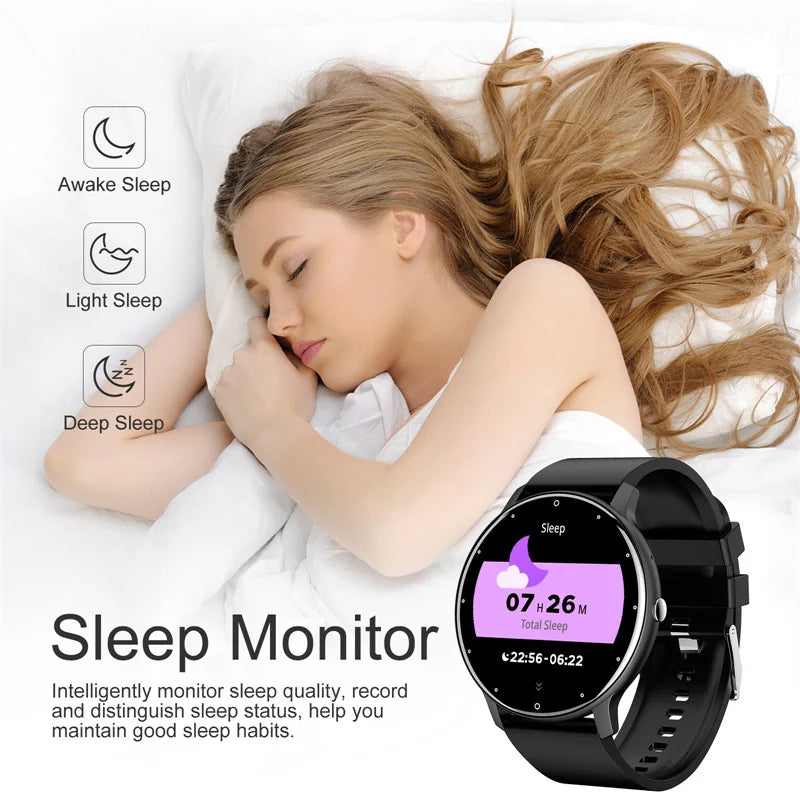 LIGE Smart Watch Women Men Full Touch Screen Bluetooth 5.2 Call Waterproof Watches Sports Fitness Tracker Factory IP67 ZL02 New - BuzzMart