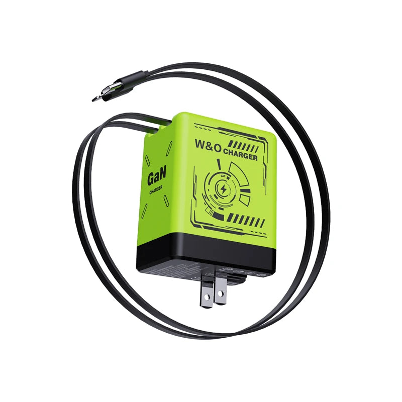 Stylish 120W GaN Fast Charger with Retractable Cables - BuzzMart