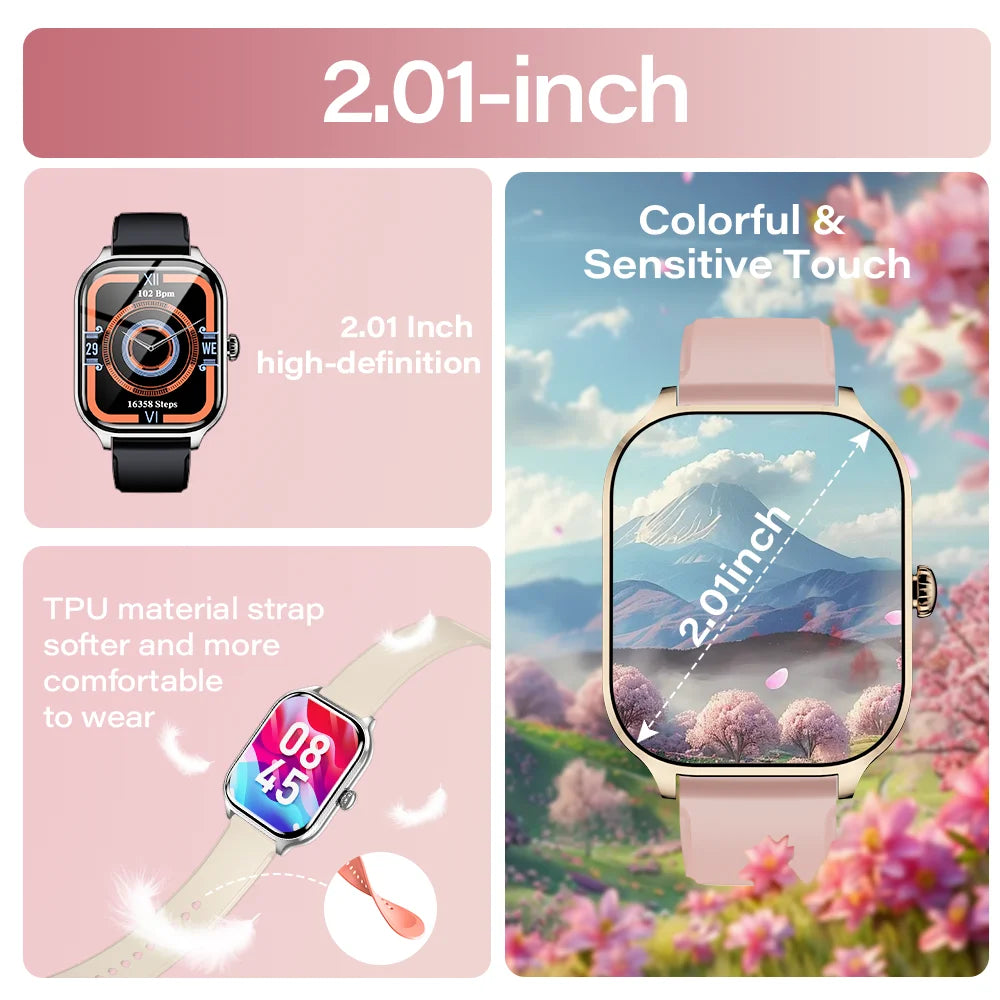 LAXASFIT 2025 New Smart Watch Bluetooth Call Message Reminder 24 Hour Health Monitoring Smart Watch Gift for Men and Women - BuzzMart