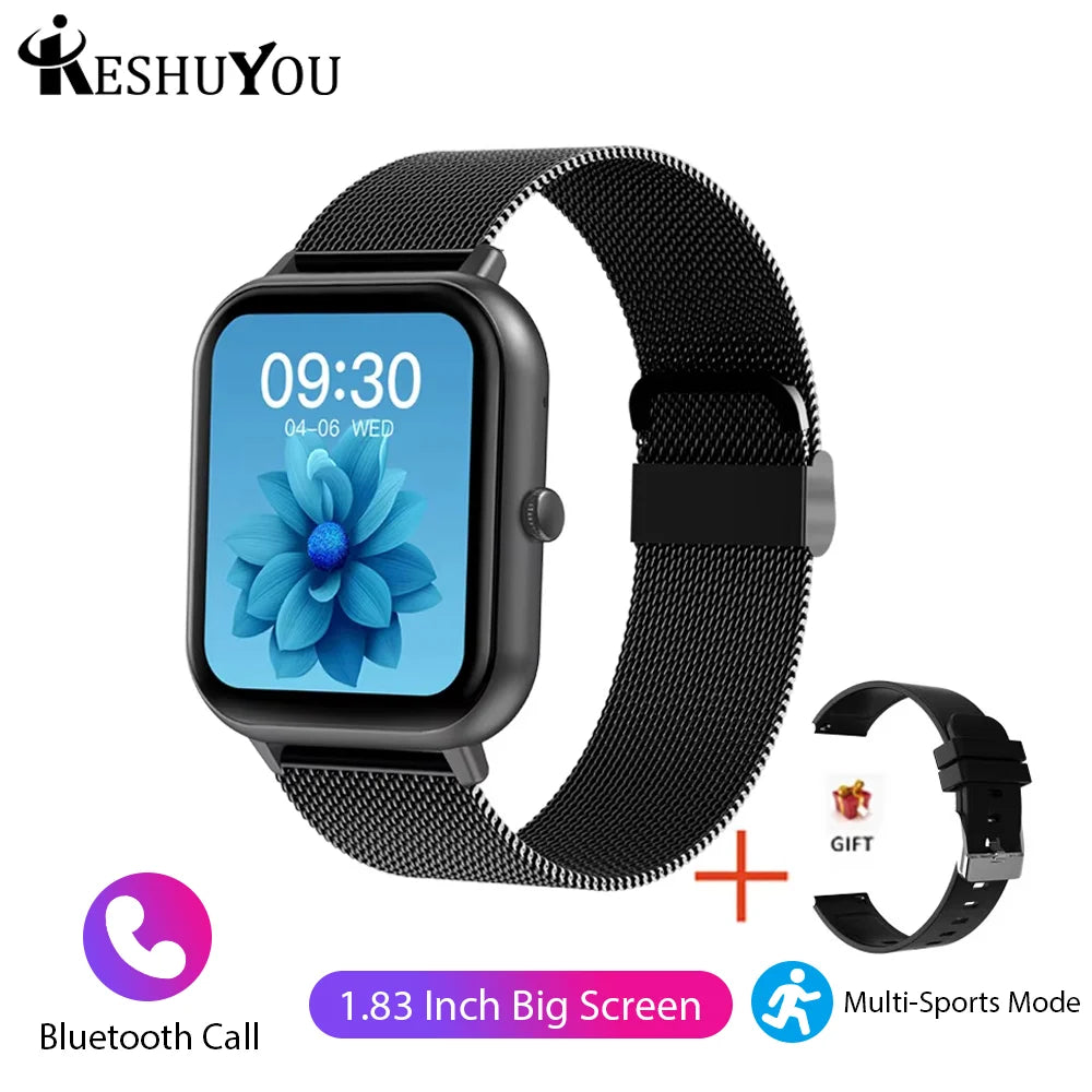 KESHUYOU 2025 New Smart Watch Men Women Full Touch Screen Heart Rate Tracker Bluetooth Talking Sports Smart Watch Holiday Gift - BuzzMart