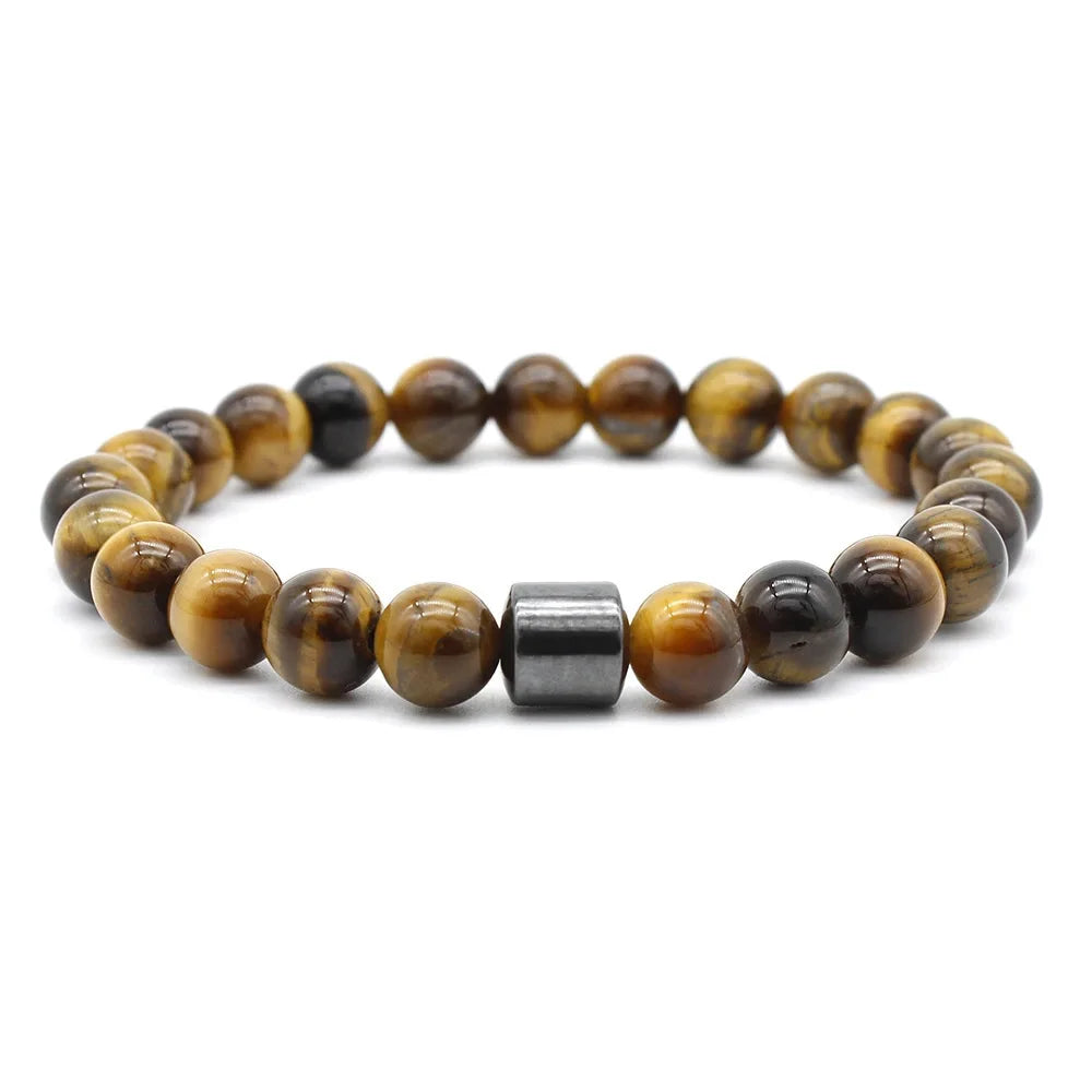 🧲 Magnetic Tiger Eye Bracelet – Handmade Gift for Him - BuzzMart