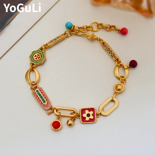 Modern Jewelry Elegant Temperament Multiple Colorful Enamle Chain Bracelets For Women Female Gifts Sweet Accessories Hot Sale - BuzzMart