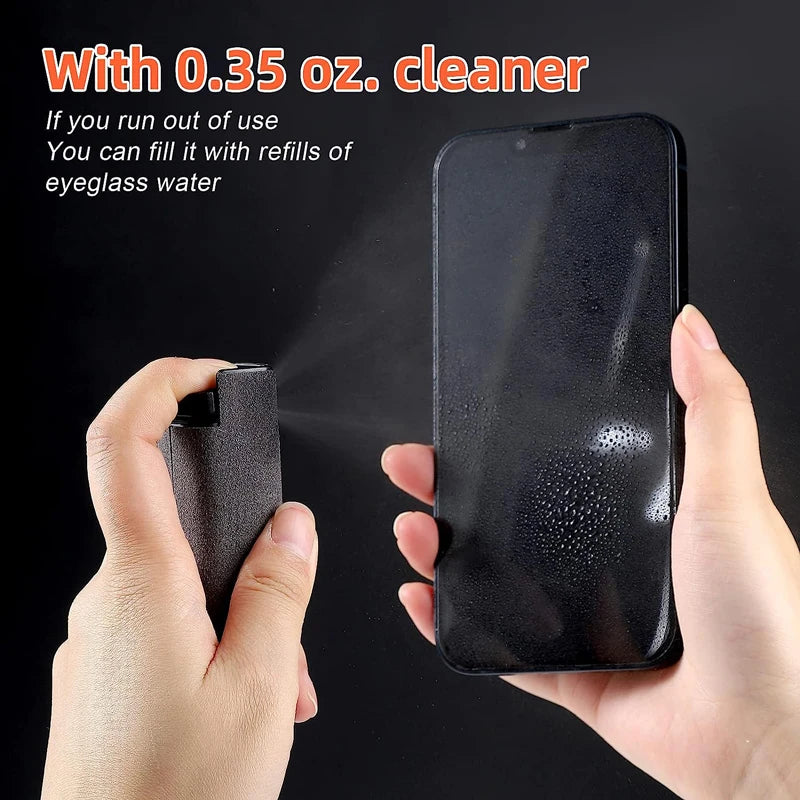 2 in 1 Microfiber Screen Cleaner Spray Bottle Mobile Phone Tablet Computer Microfiber Cloth Cleaning Wipes For iPhone Samsung Mi - BuzzMart