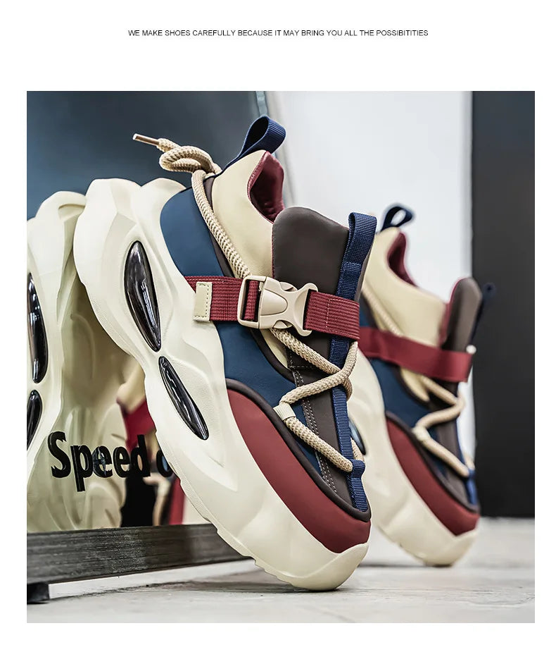 Men’s Chunky Sneakers – Breathable Mesh Casual Shoes 2025 - BuzzMart