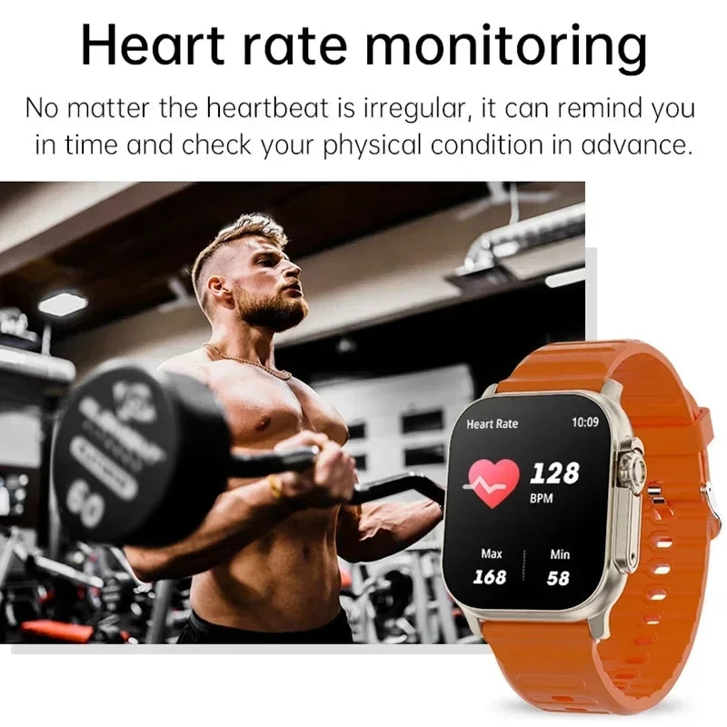 LAXASFIT New Watch T800 U2 Smart Watch 2025 Mens Womens Tracking Bluetooth Talk BT Music Wireless Charging Smart Watch - BuzzMart