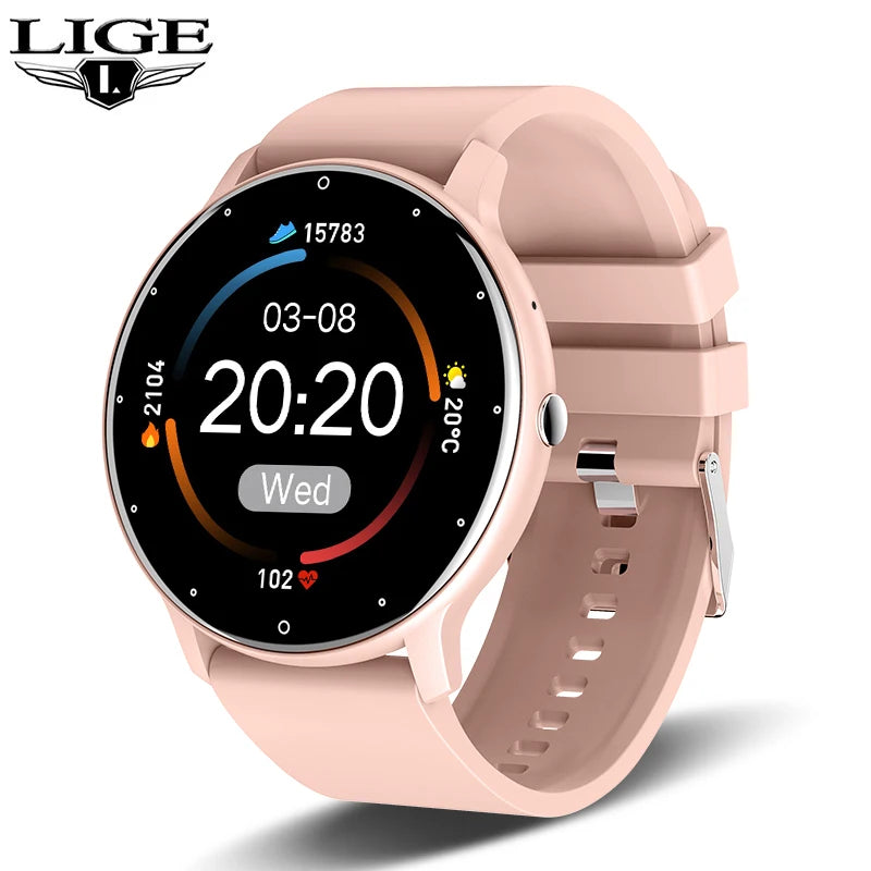 LIGE Smart Watch Women Men Full Touch Screen Bluetooth 5.2 Call Waterproof Watches Sports Fitness Tracker Factory IP67 ZL02 New - BuzzMart
