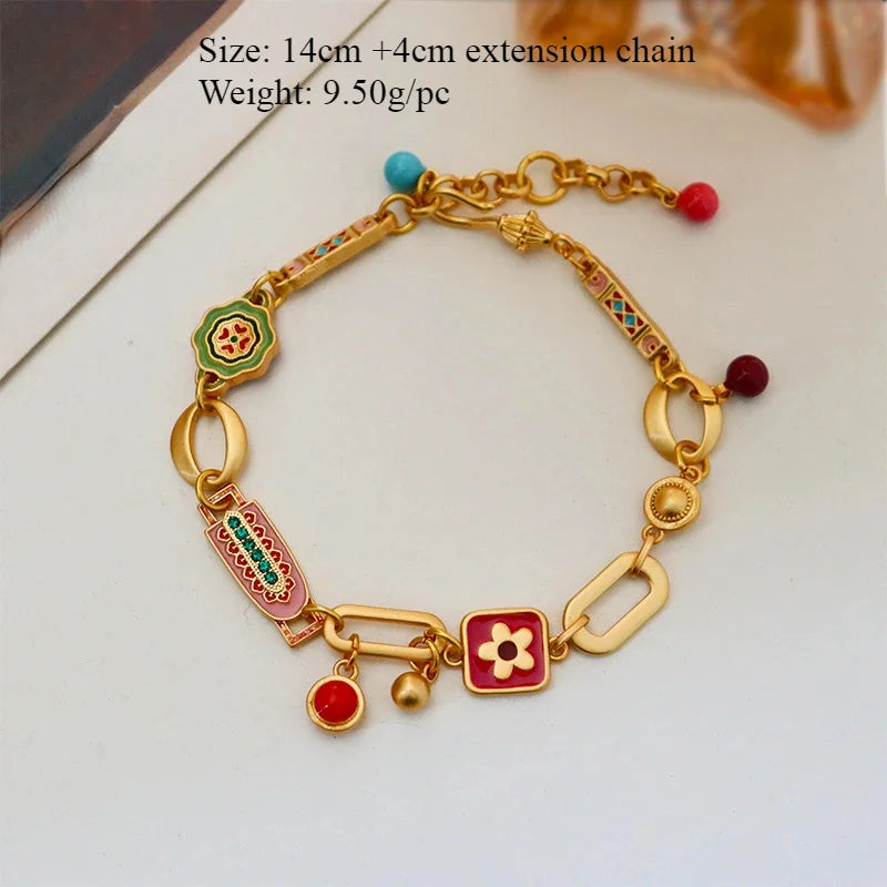 Modern Jewelry Elegant Temperament Multiple Colorful Enamle Chain Bracelets For Women Female Gifts Sweet Accessories Hot Sale - BuzzMart
