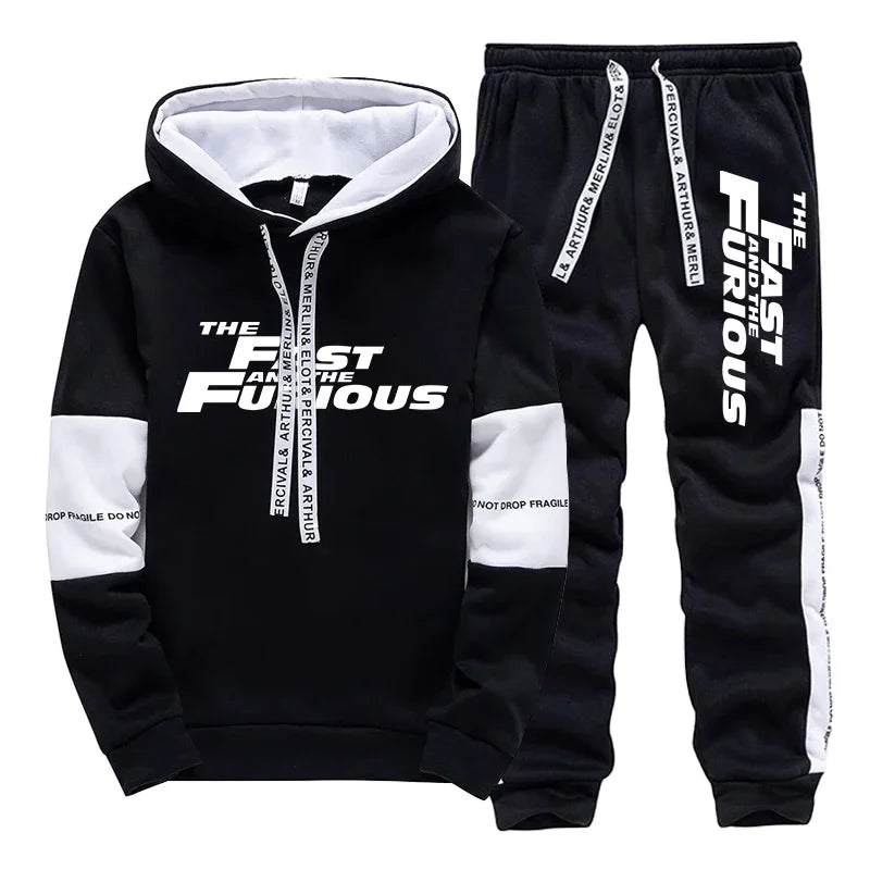 Men’s Cozy Hooded Tracksuit – Trendy Winter Street Style - BuzzMart