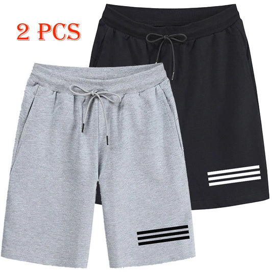 2-Pack Men’s Printed Jogger Shorts – Breathable Summer Activewear - BuzzMart