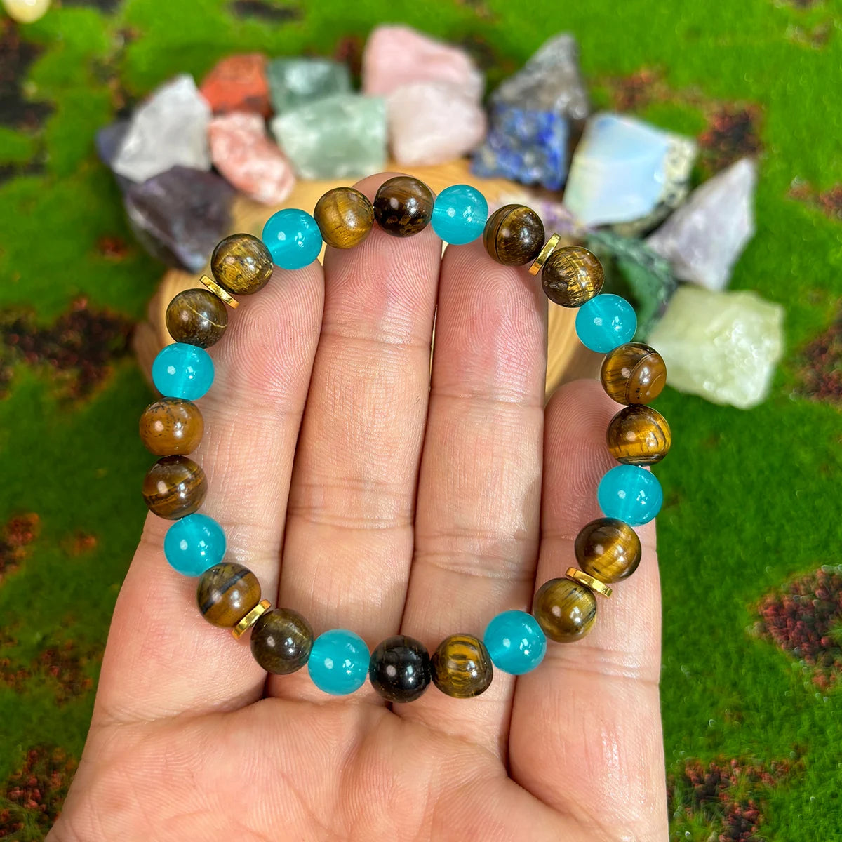 🌿 Boho Tiger Eye Bracelet – Vintage Abundance Energy Jewellery - BuzzMart
