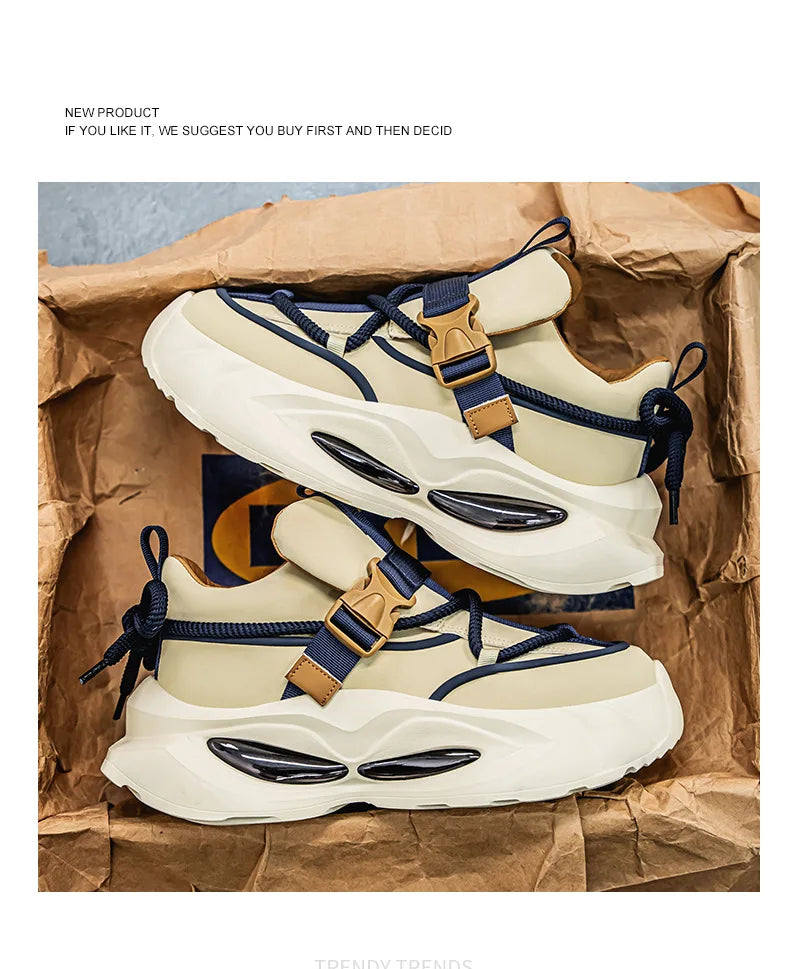 Men’s Chunky Sneakers – Breathable Mesh Casual Shoes 2025 - BuzzMart