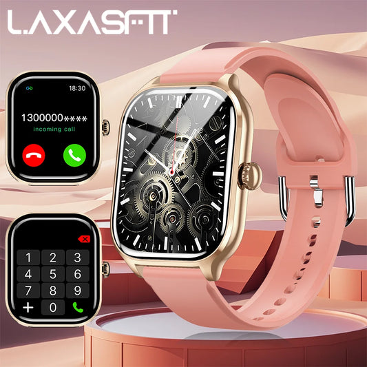 LAXASFIT 2025 New Smart Watch Bluetooth Call Message Reminder 24 Hour Health Monitoring Smart Watch Gift for Men and Women - BuzzMart