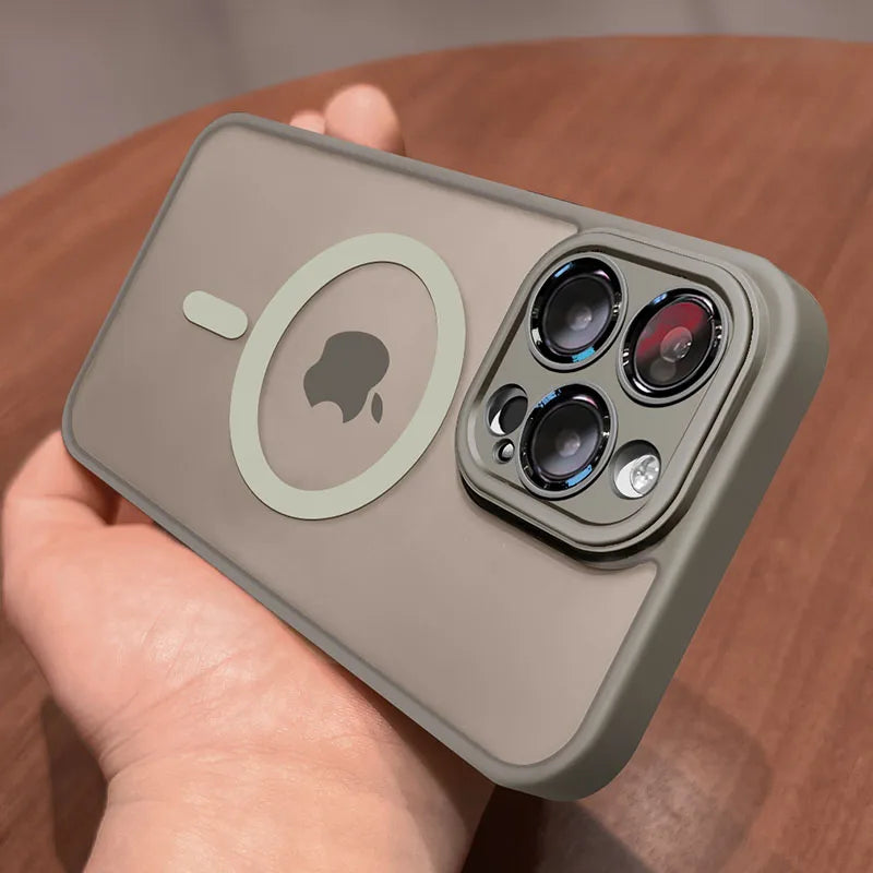 Luxury Matte Armor For Magsafe Magnetic Wireless Charging Case For iPhone 11 12 13 14 15 16 Pro Max Plus Shockproof Hard Cover - BuzzMart