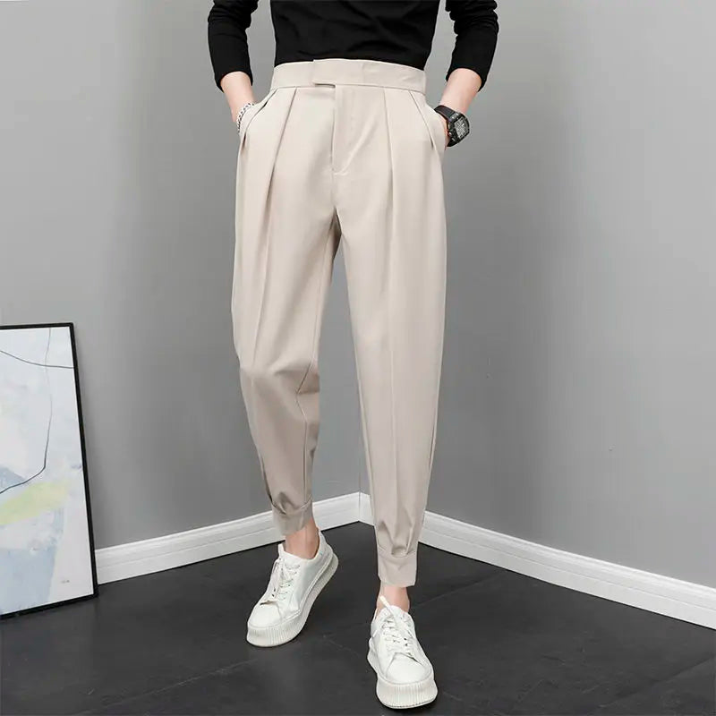 Trendy High-Waist Pleated Pants for Stylish Spring Looks - BuzzMart
