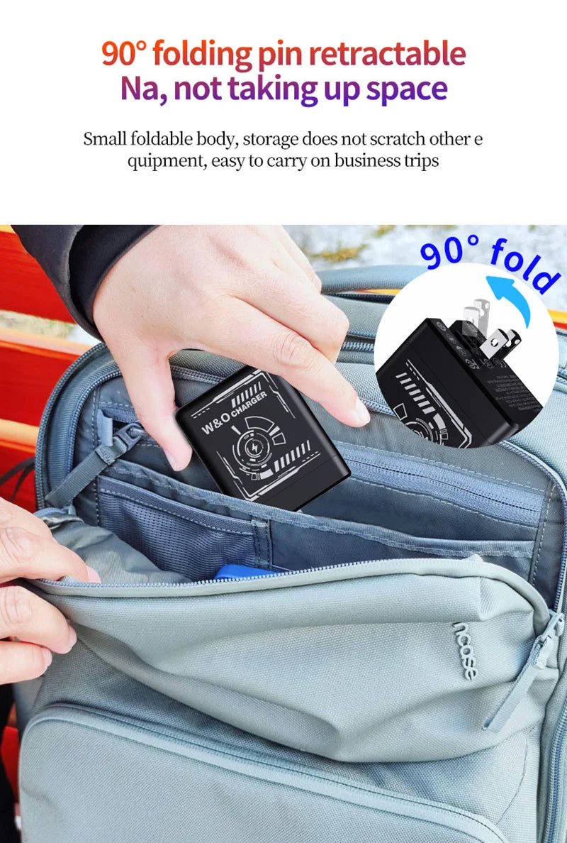Stylish 120W GaN Fast Charger with Retractable Cables - BuzzMart