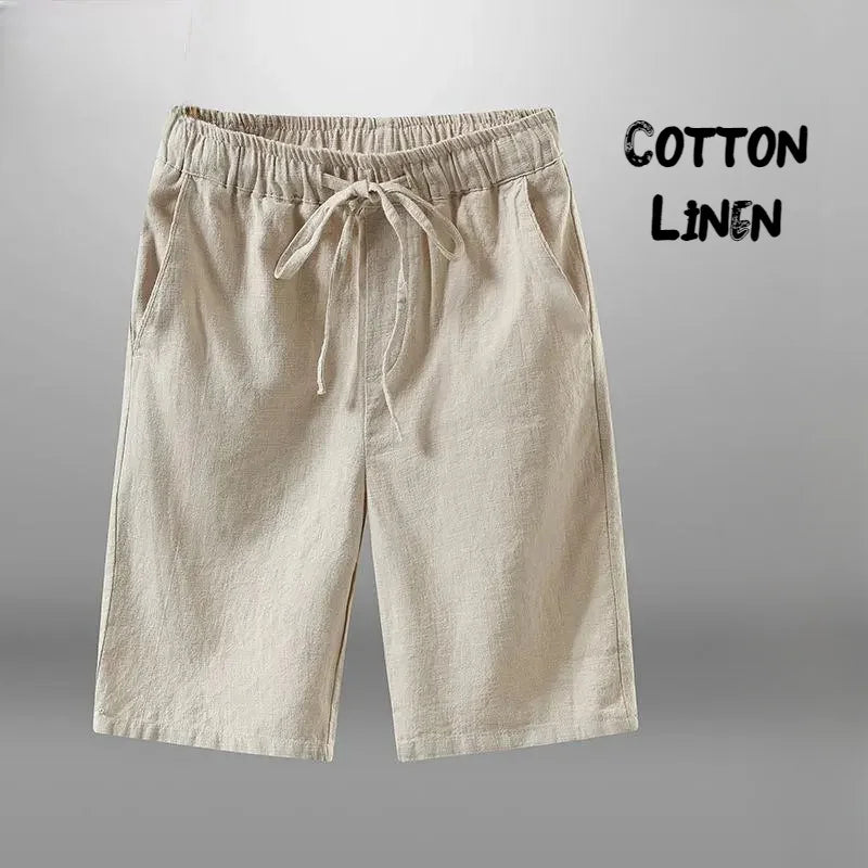 Men’s Cotton Linen Casual Shorts – Breathable Beach, Gym & Basketball - BuzzMart