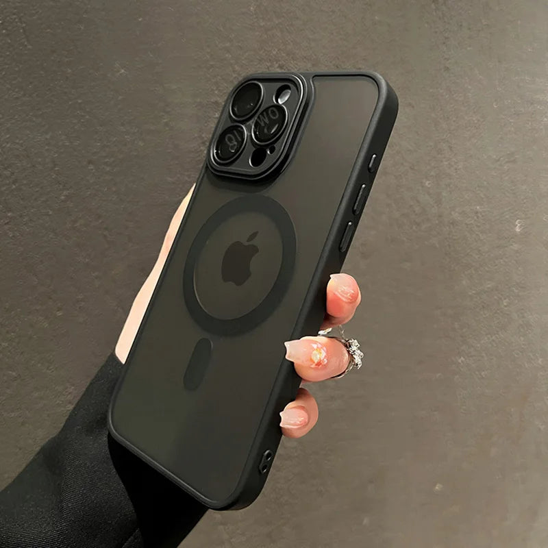 Luxury Matte Armor For Magsafe Magnetic Wireless Charging Case For iPhone 11 12 13 14 15 16 Pro Max Plus Shockproof Hard Cover - BuzzMart