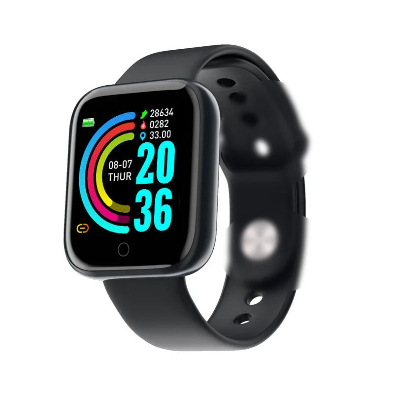 Y68 Smart Watch Men Women Heart Rate Oxygen Blood Pressure Monitoring Multi-Function Sleep Monitoring Smartwatch for Ios Android - BuzzMart