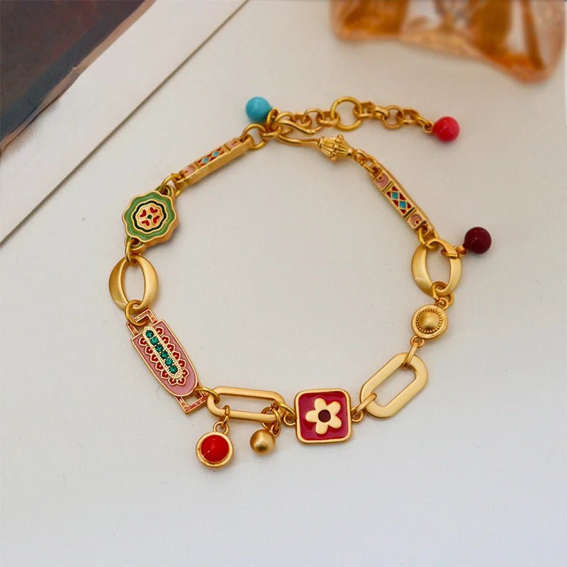 Modern Jewelry Elegant Temperament Multiple Colorful Enamle Chain Bracelets For Women Female Gifts Sweet Accessories Hot Sale - BuzzMart
