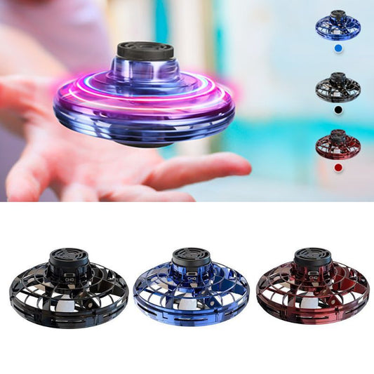 Mini Fingertip Gyro Interactive Decompression Toy Drone LED UFO Type Flying Helicopter Spinner Toy Kids - BuzzMart