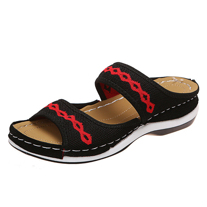 Women's Sandals Retro Wedge Slippers Outdoor Summer - BuzzMart