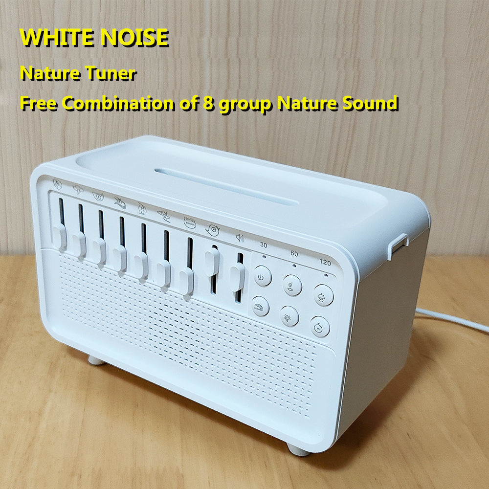 3 In 1 Bluetooth Speaker White Noise Sleep Night Light Humidifier All-in-one Machine Free Combination Of 8 Group Nature Sound - BuzzMart