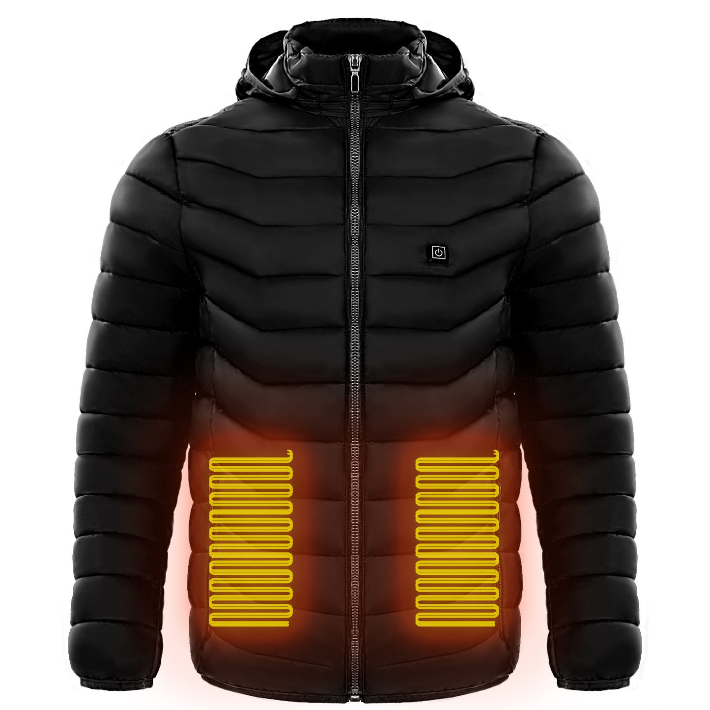 Men Heated Puffer Jacket Electric Heating Coat Insulated Hood Windbreaker 9Heat Zones - BuzzMart