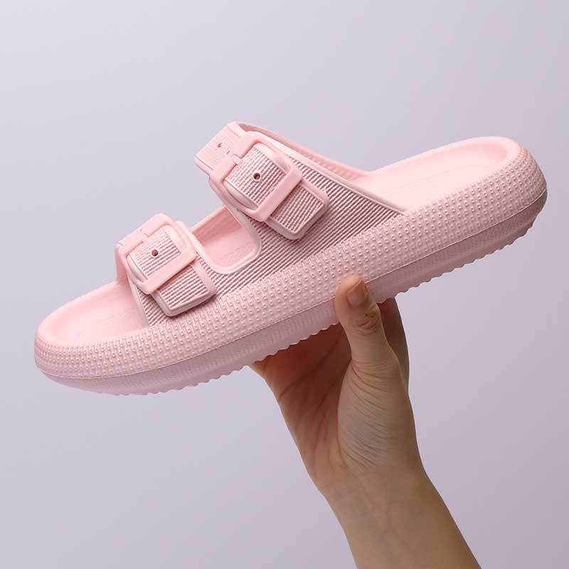 Platform Slippers Women's Summer Buckle Home Shoes Fashion Outdoor Wear Soft Bottom Sandals - BuzzMart