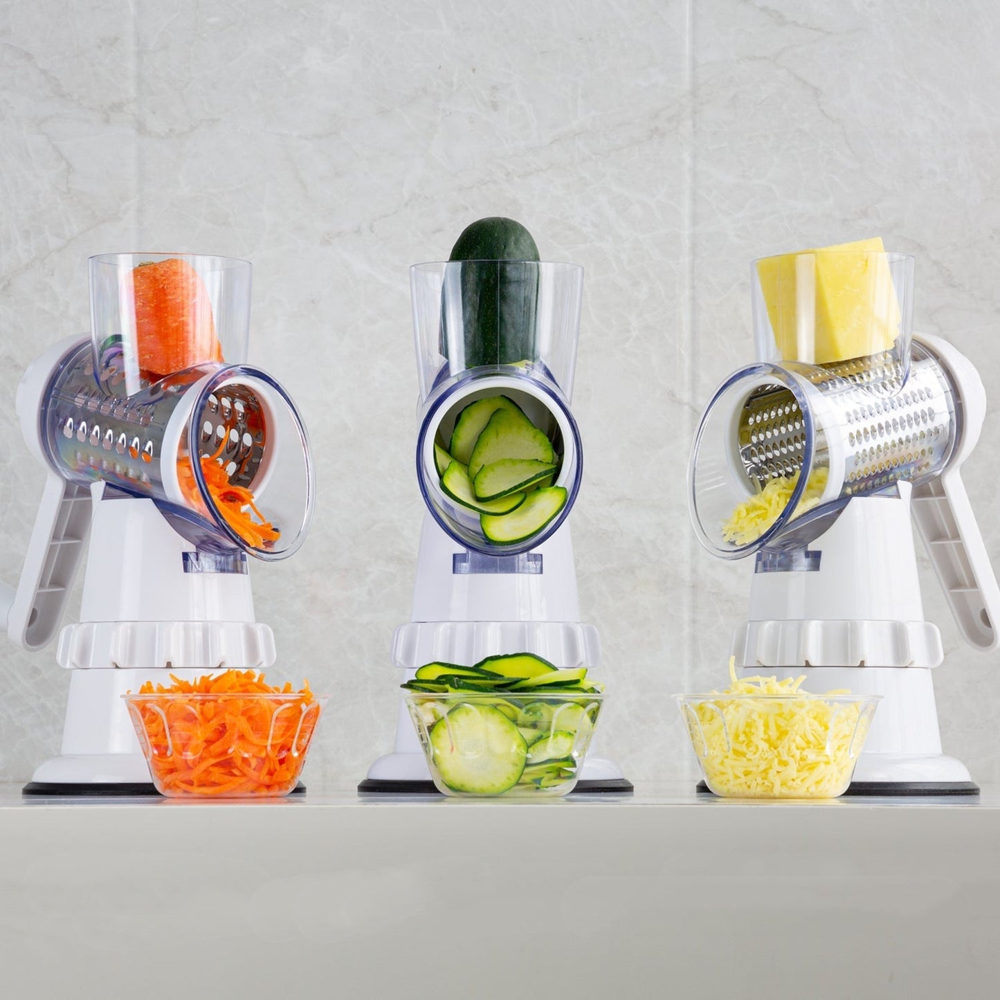 3 In 1 Vegetable Slicer Manual Kitchen Accessories Grater For Vegetable Cutter Round Chopper Mandolin Shredder Potato Home Kitchen Supplies Kitchen Gadgets - BuzzMart