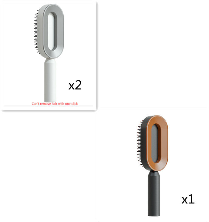 Self Cleaning Hair Brush For Women One-key Cleaning Hair Loss Airbag Massage Scalp Comb Anti-Static Hairbrush - BuzzMart