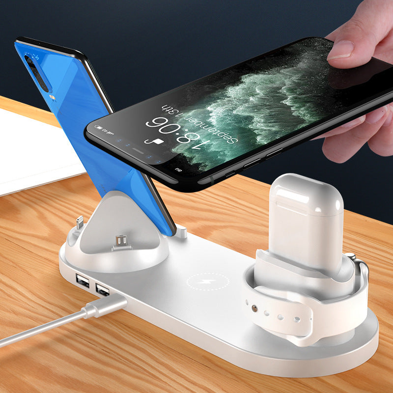 Wireless Charger For IPhone Fast Charger For Phone Fast Charging Pad For Phone Watch 6 In 1 Charging Dock Station - BuzzMart