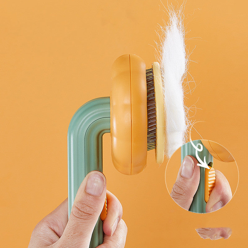 New Pet Cat Brush Hot Selling Hand-held Steel Wire Self-cleaning Comb Looper For Hair Removal - BuzzMart
