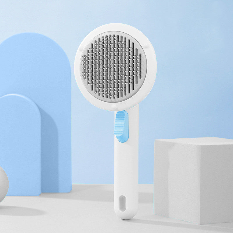 New Pet Cat Brush Hot Selling Hand-held Steel Wire Self-cleaning Comb Looper For Hair Removal - BuzzMart