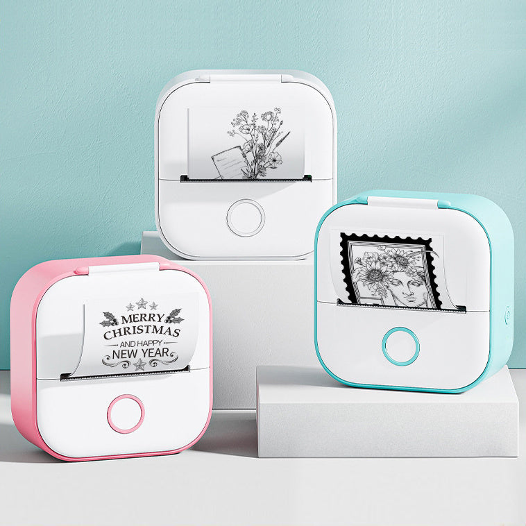 Portable Mini Thermal Label Printer Home Photo Printer Student Wrong Question Printer Bluetooth-compatible Mini Label Printer Price Tag - BuzzMart