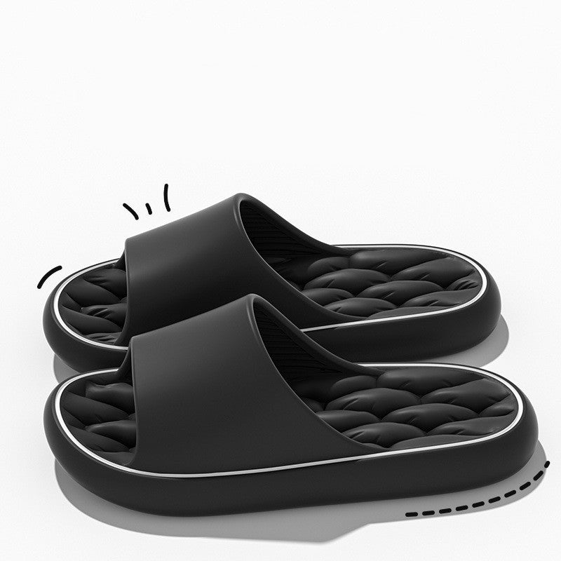 Non-slip Design Bathroom Slippers Home Summer Thick Sole Floor Bedroom House Shoes For Women Men - BuzzMart