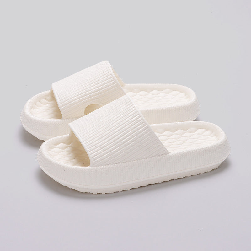 Summer EVA Slippers Solid Color Rhombus Stripe Anti-slip Slippers New Women's Home Shoes - BuzzMart
