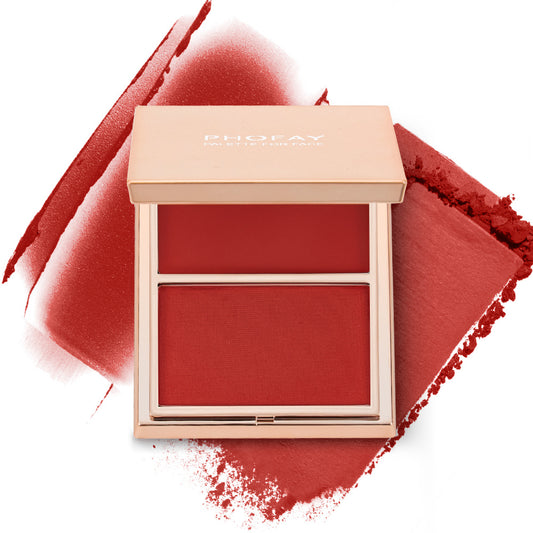 PHOFAY Double-Take Cream & Powder Blush Duo - BuzzMart