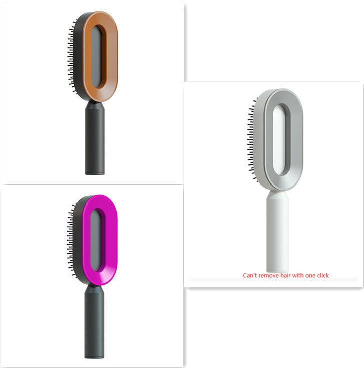 Self Cleaning Hair Brush For Women One-key Cleaning Hair Loss Airbag Massage Scalp Comb Anti-Static Hairbrush - BuzzMart