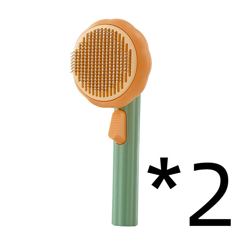 New Pet Cat Brush Hot Selling Hand-held Steel Wire Self-cleaning Comb Looper For Hair Removal - BuzzMart