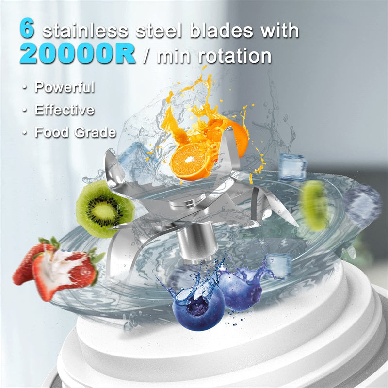Mini 6-Blade Portable Blender – Smoothie Maker for Travel - BuzzMart