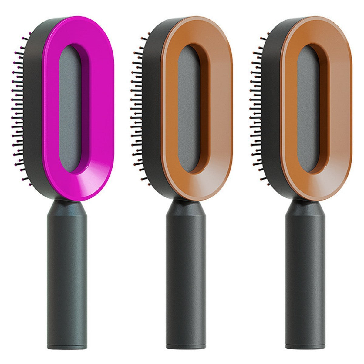 Self Cleaning Hair Brush For Women One-key Cleaning Hair Loss Airbag Massage Scalp Comb Anti-Static Hairbrush - BuzzMart