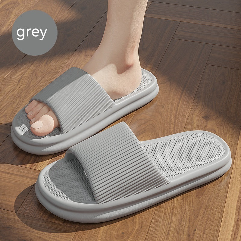 Striped Design Home Slippers For Women Men Soft Anti-slip Floor Bathroom Slippers Solid House Shoes - BuzzMart