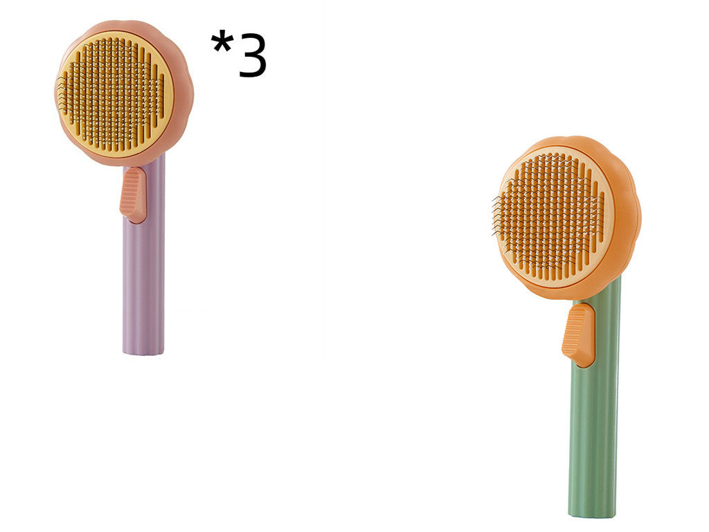 New Pet Cat Brush Hot Selling Hand-held Steel Wire Self-cleaning Comb Looper For Hair Removal - BuzzMart
