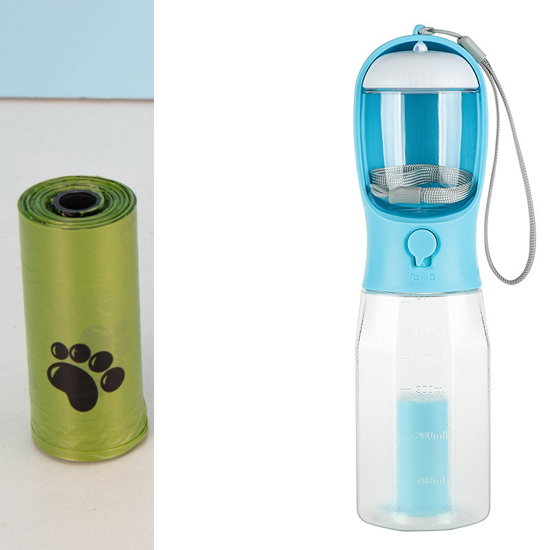 Portable Cat Dog Water Bottle Food Feeder Drinker Poop Dispenser 3 In 1 Leak-proof Multifunctional Dog Water Bottle Pet Products - BuzzMart