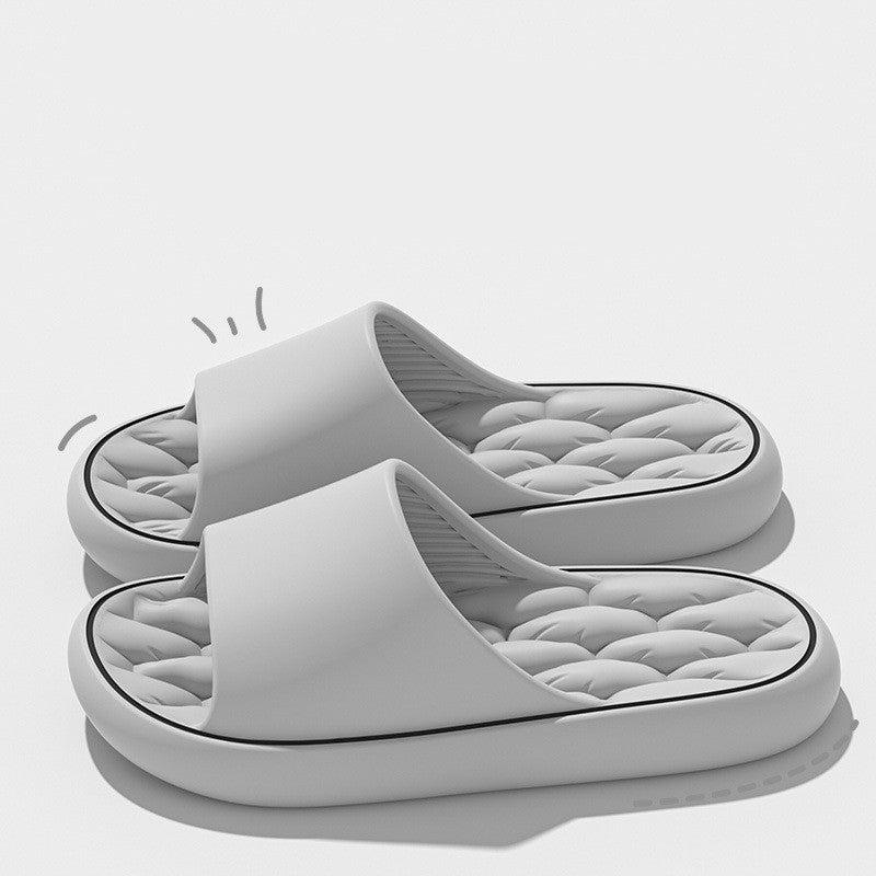 Non-slip Design Bathroom Slippers Home Summer Thick Sole Floor Bedroom House Shoes For Women Men - BuzzMart